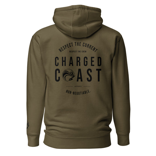 Current Hoodie - Olive Product mockup