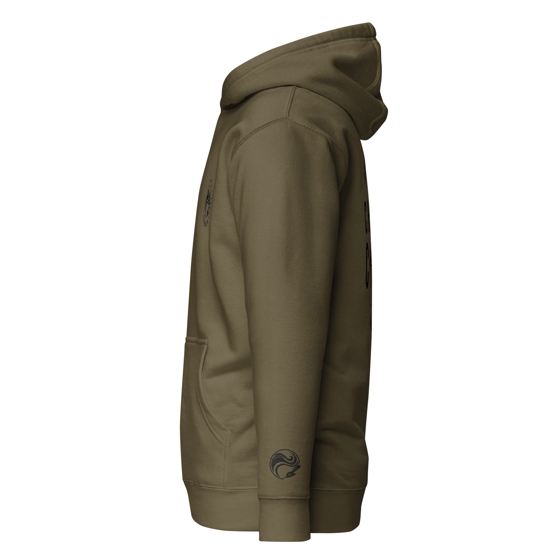 Current Hoodie - Olive - Product mockup side