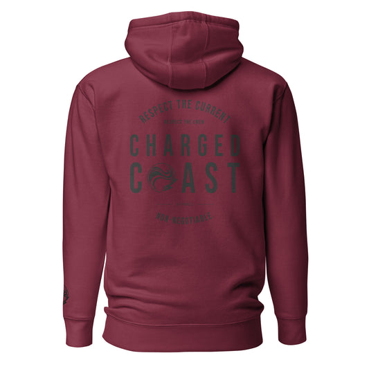 Current Hoodie - Maroon - Product mockup back