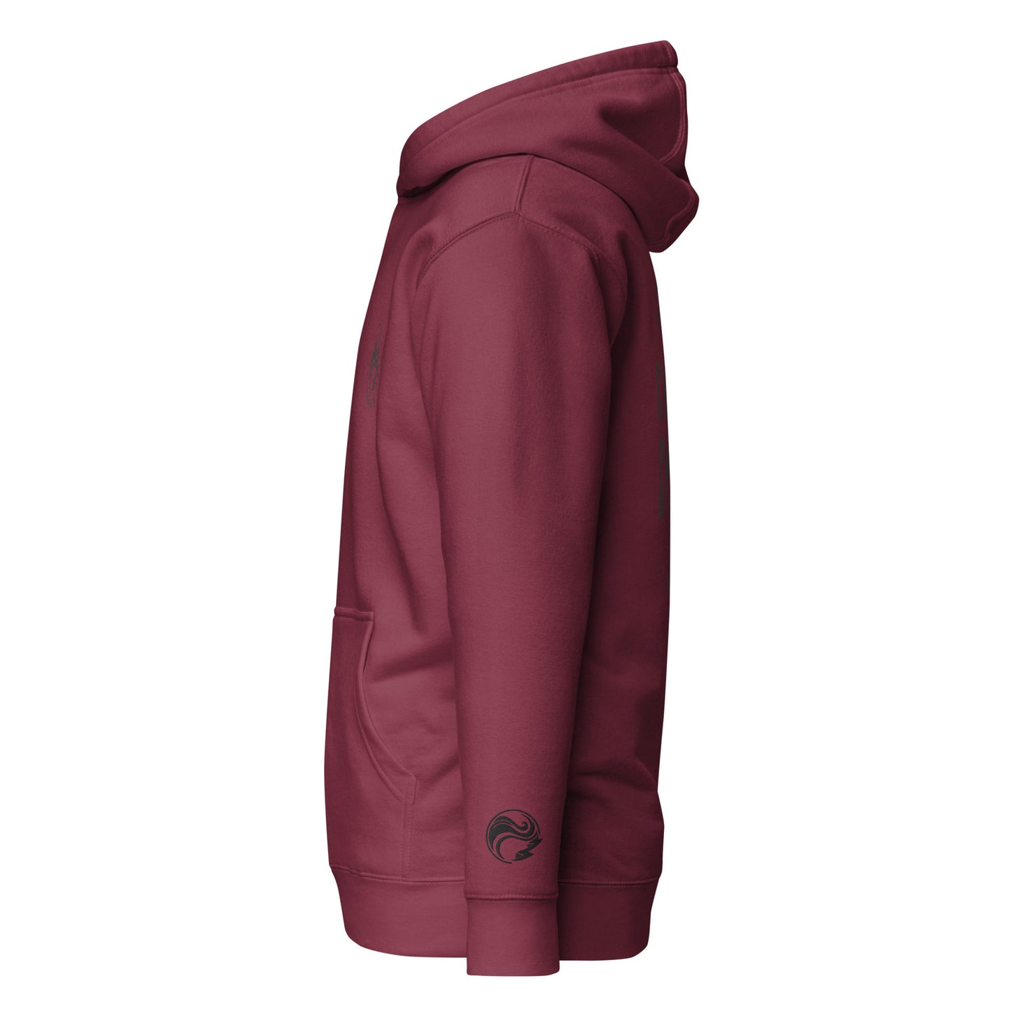Current Hoodie - Maroon - Product mockup side