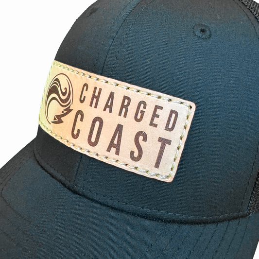 Live Leather Patch Hat - Black