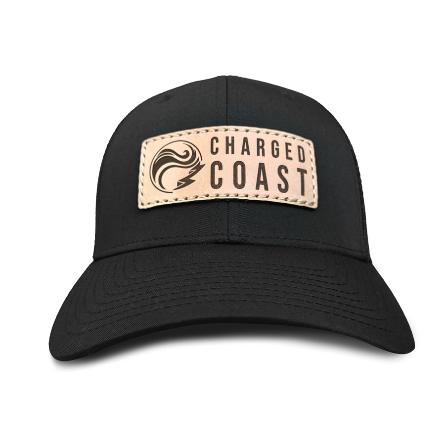 Live Leather Patch Hat - Black