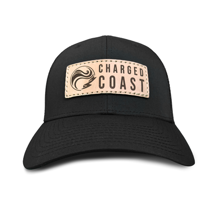 Live Leather Patch Hat - Black