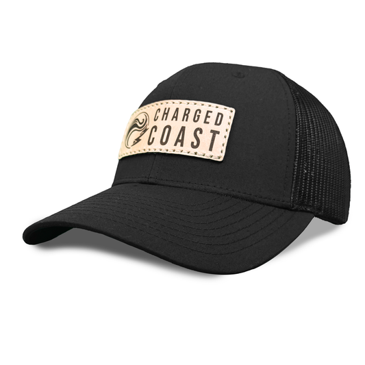 Live Leather Patch Hat - Black